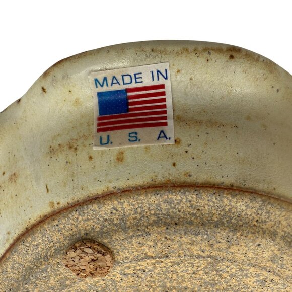 Stoneware Crackle Glaze Votive Candle Holder Dish Crushed Glass Pottery USA - Picture 7 of 8